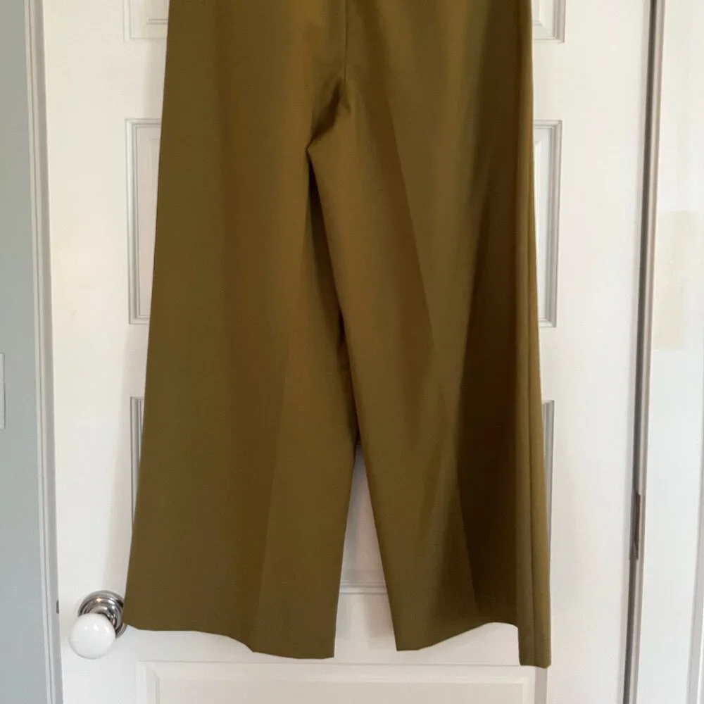 Tibi Stella Tropical Wool  Pant in Dark Hazel Green - 2 - Picture 10 of 13